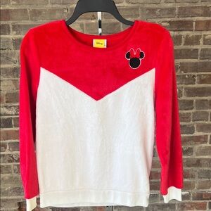 Disney Red and White Minnie Mouse Sweatshirt